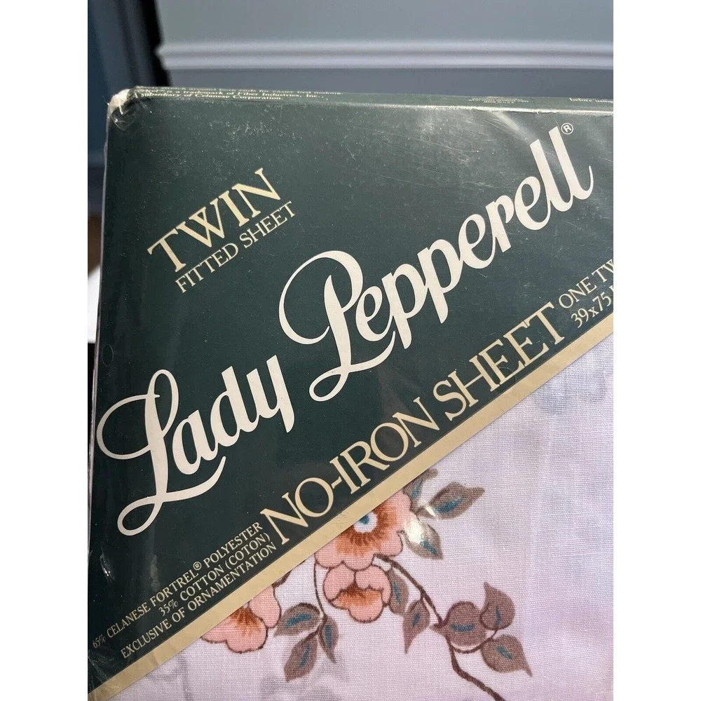 3 NOS Vtg Lady Pepperrel Floral Japanese Garden Twin Sheets USA